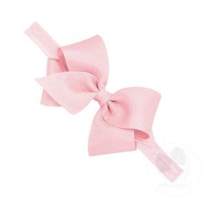 Wee Ones Small Classic Grosgrain Girls Hair Bow on Baby Headband